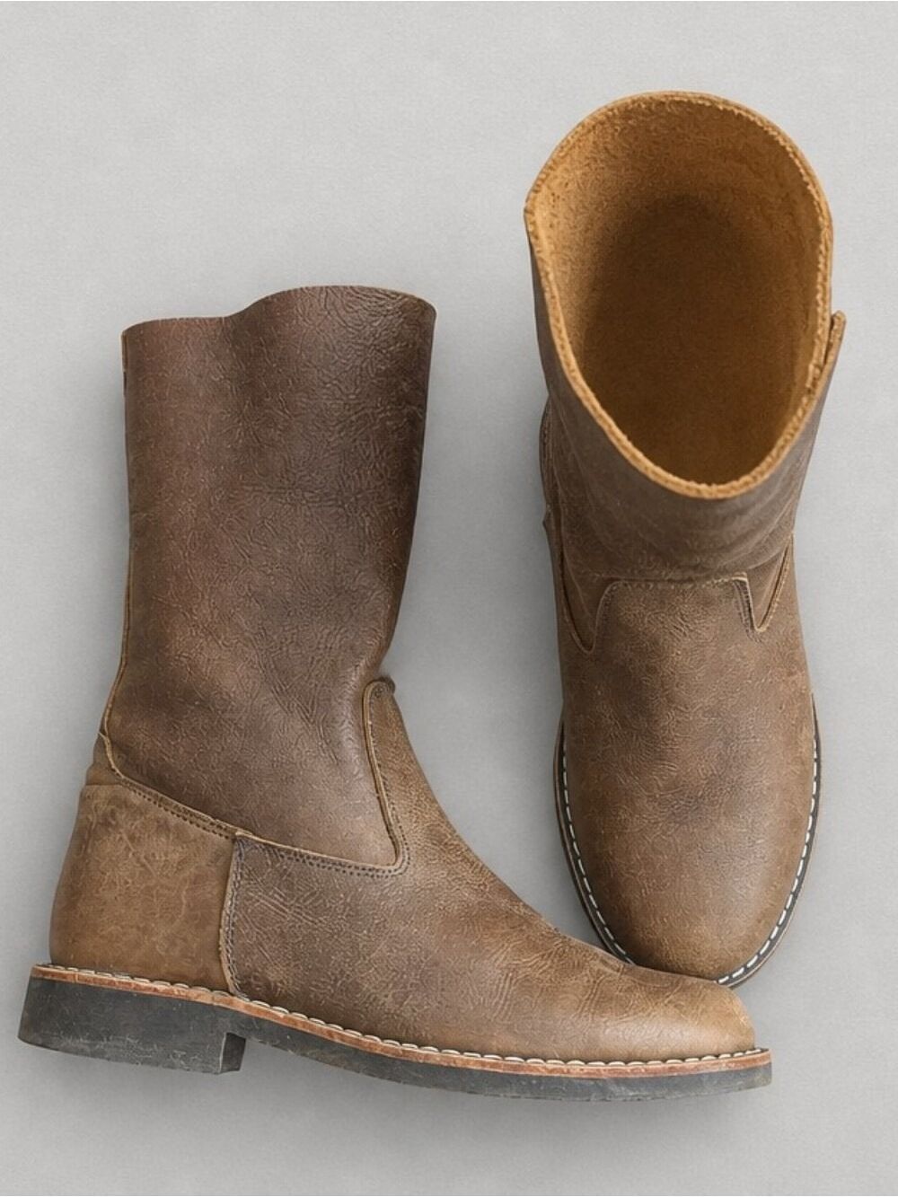 Roots Tribe Brown Leather Mid-Calf Boots - Picture 2 of 13